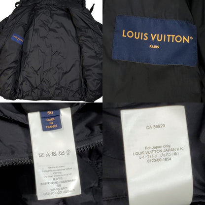 LOUIS VUITTON Black Monogram Quilted Hooded Blouson Size 50