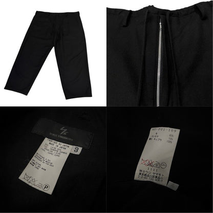Y's for men Wool Cashmere Flannel Pants Black Size 3