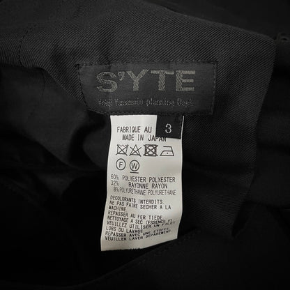 S'YTE Yohji Yamamoto Black Gabardine Flare Seam Pants Size 3