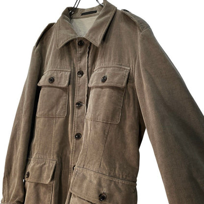 Y's for men Beige Corduroy 4-Pocket Military Jacket Size 3