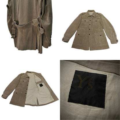 Y's for men Beige Corduroy 4-Pocket Military Jacket Size 3