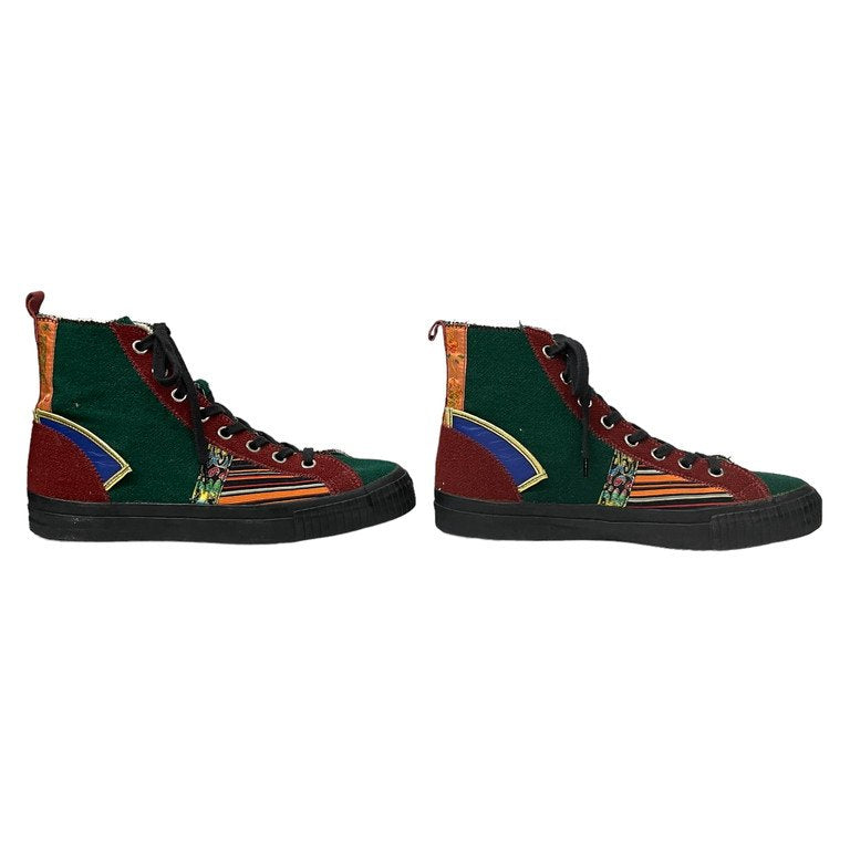 Yohji Yamamoto 95AW Wool Leather Patchwork Hi-Top Size M