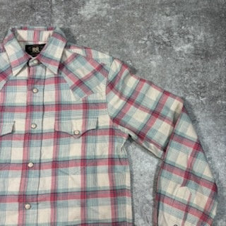 RRL Western Blue Pink White Plaid Shirt Size XS
