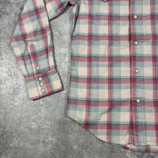RRL Western Blue Pink White Plaid Shirt Size XS