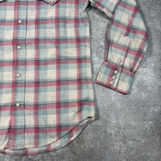RRL Western Blue Pink White Plaid Shirt Size XS