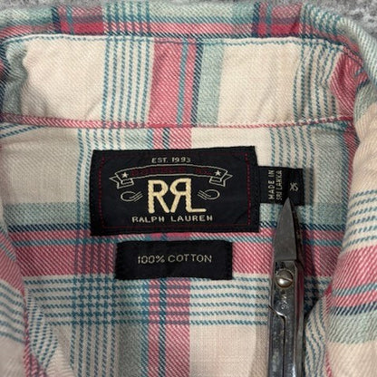 RRL Western Blue Pink White Plaid Shirt Size XS