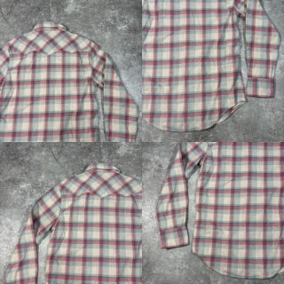 RRL Western Blue Pink White Plaid Shirt Size XS