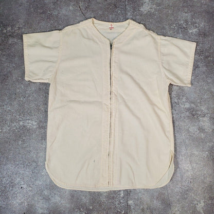 ALDEN 60s Vintage Genera Zip Baseball Shirt White Size 40