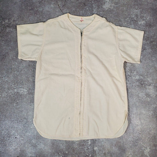 ALDEN 60s Vintage Genera Zip Baseball Shirt White Size 40