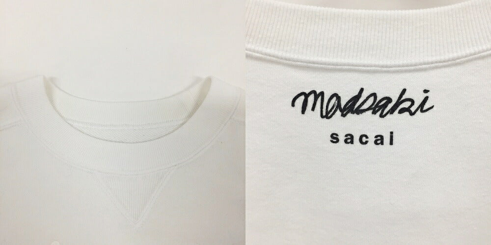SACAI( MADSAKI Front Flock Print Sweatshirt White Size 3