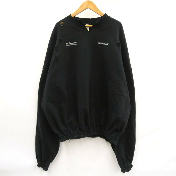 SHINYAKOZUKA Distressed Loose Giant Sweatshirt Black Size S