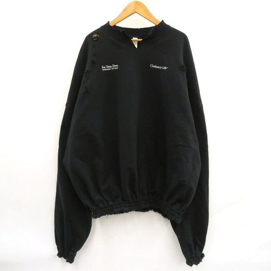 SHINYAKOZUKA Distressed Loose Giant Sweatshirt Black Size S