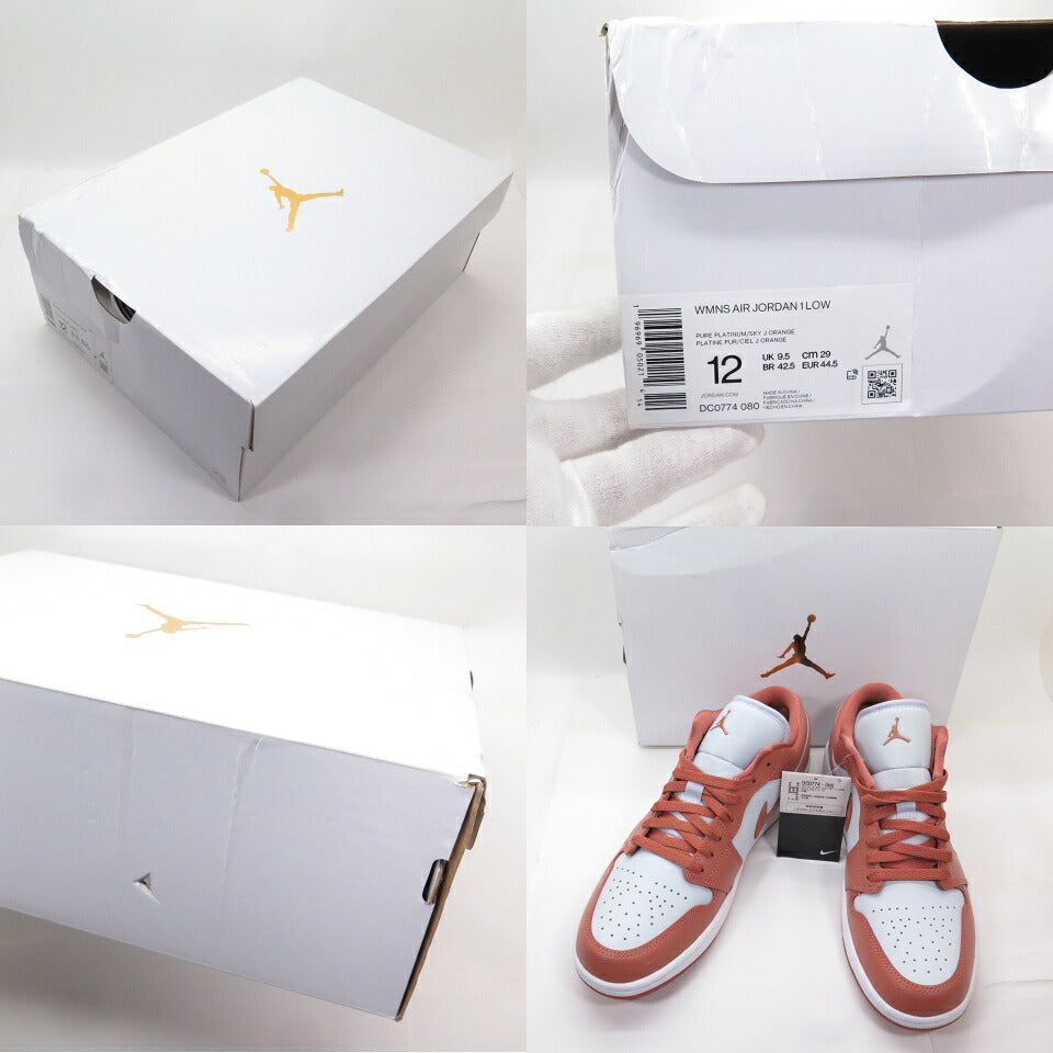 NIKE WMNS Air Jordan 1 Low Platinum Sky J Orange Sneakers