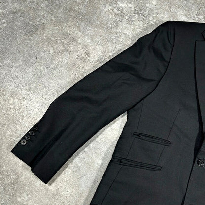Burberry Black Label Tailored Jacket Black Slim Fit Size 36R