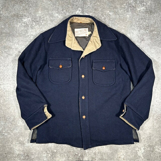 Vintage 70s UPSTREAM USA Made Wool Jacket Navy Size L