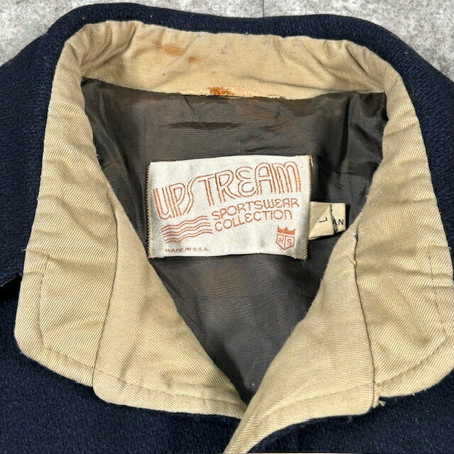 Vintage 70s UPSTREAM USA Made Wool Jacket Navy Size L