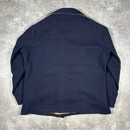 Vintage 70s UPSTREAM USA Made Wool Jacket Navy Size L