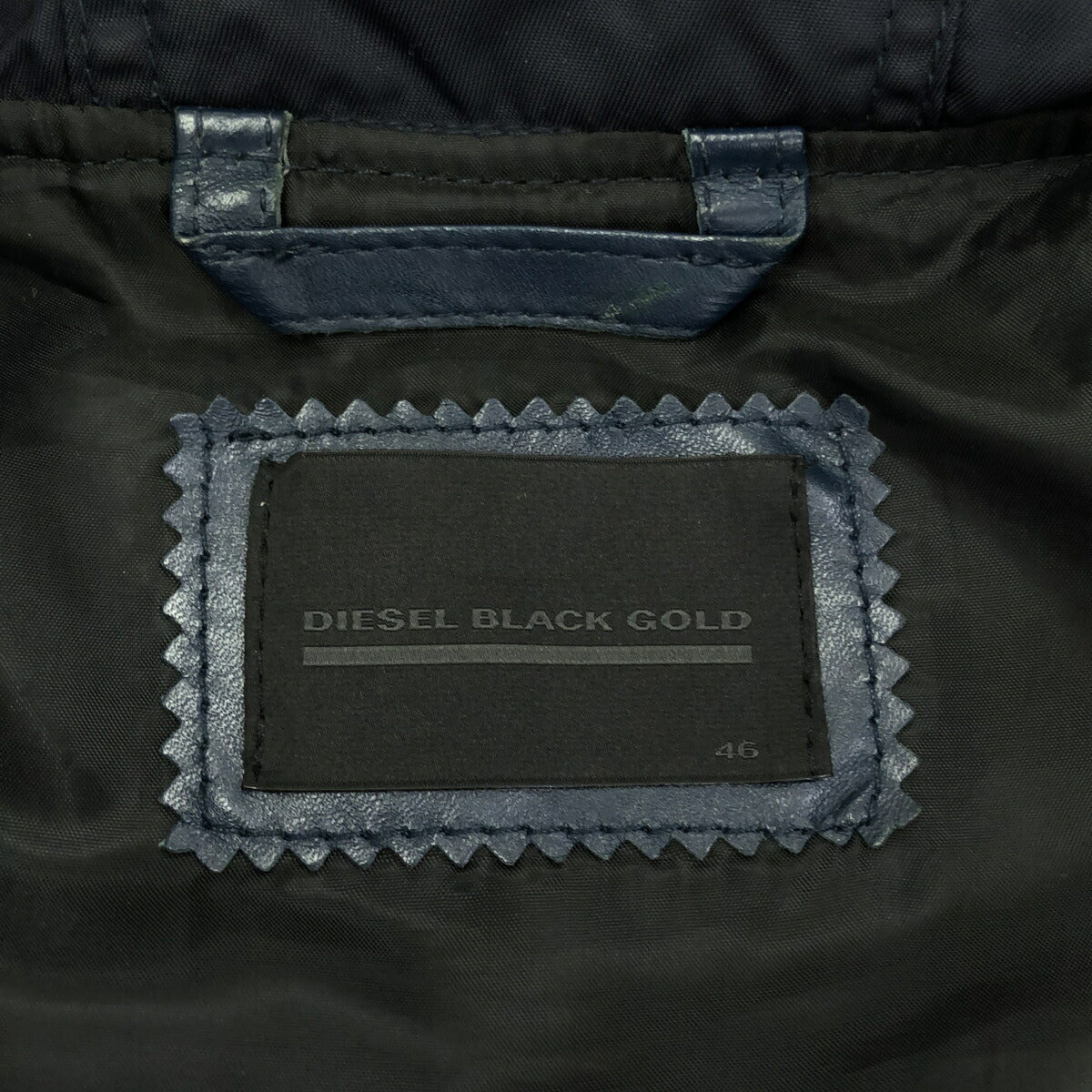 BLACK GOLD Leather Panel Nylon Zip Hoodie Italian Size 46