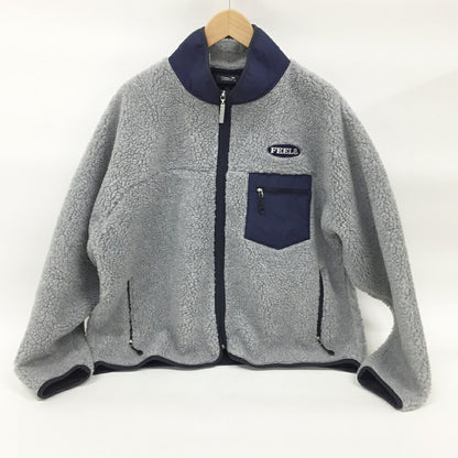 FEELS. Boa Fleece Zip Jacket Gray/Navy Size M
