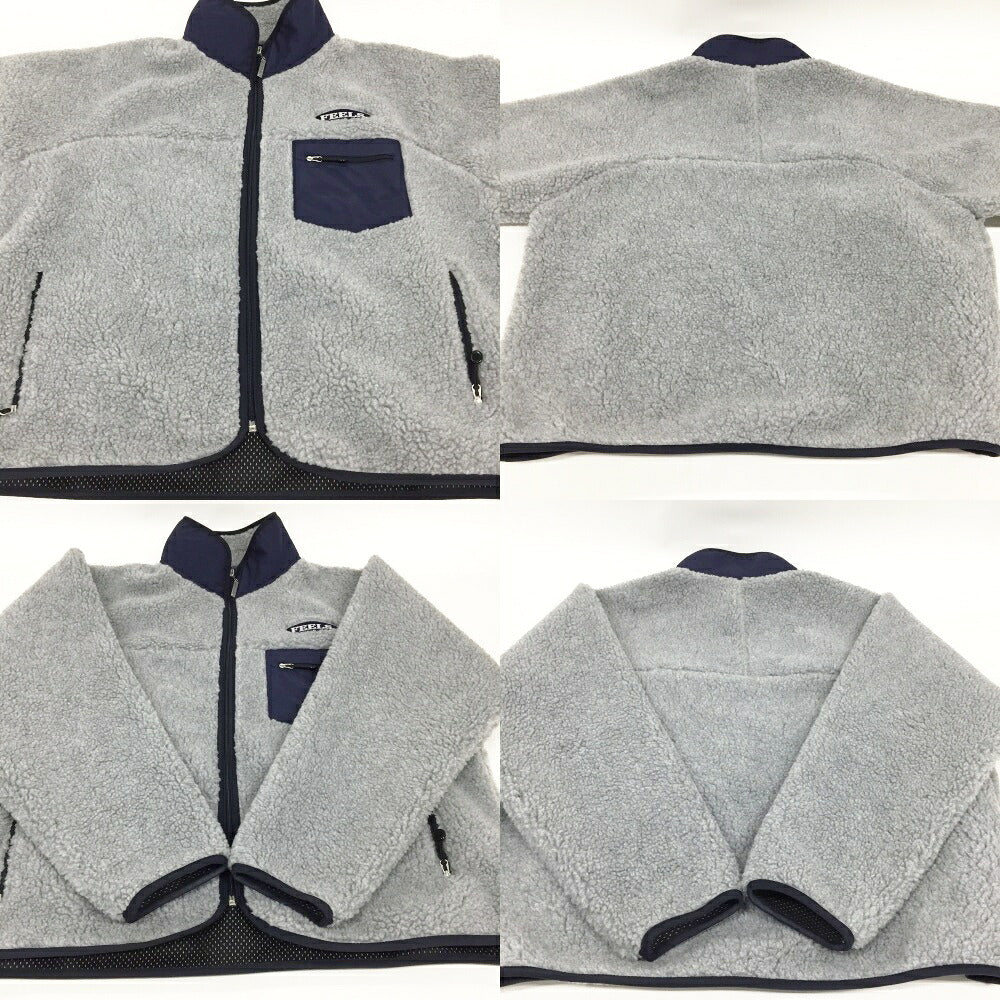 FEELS. Boa Fleece Zip Jacket Gray/Navy Size M