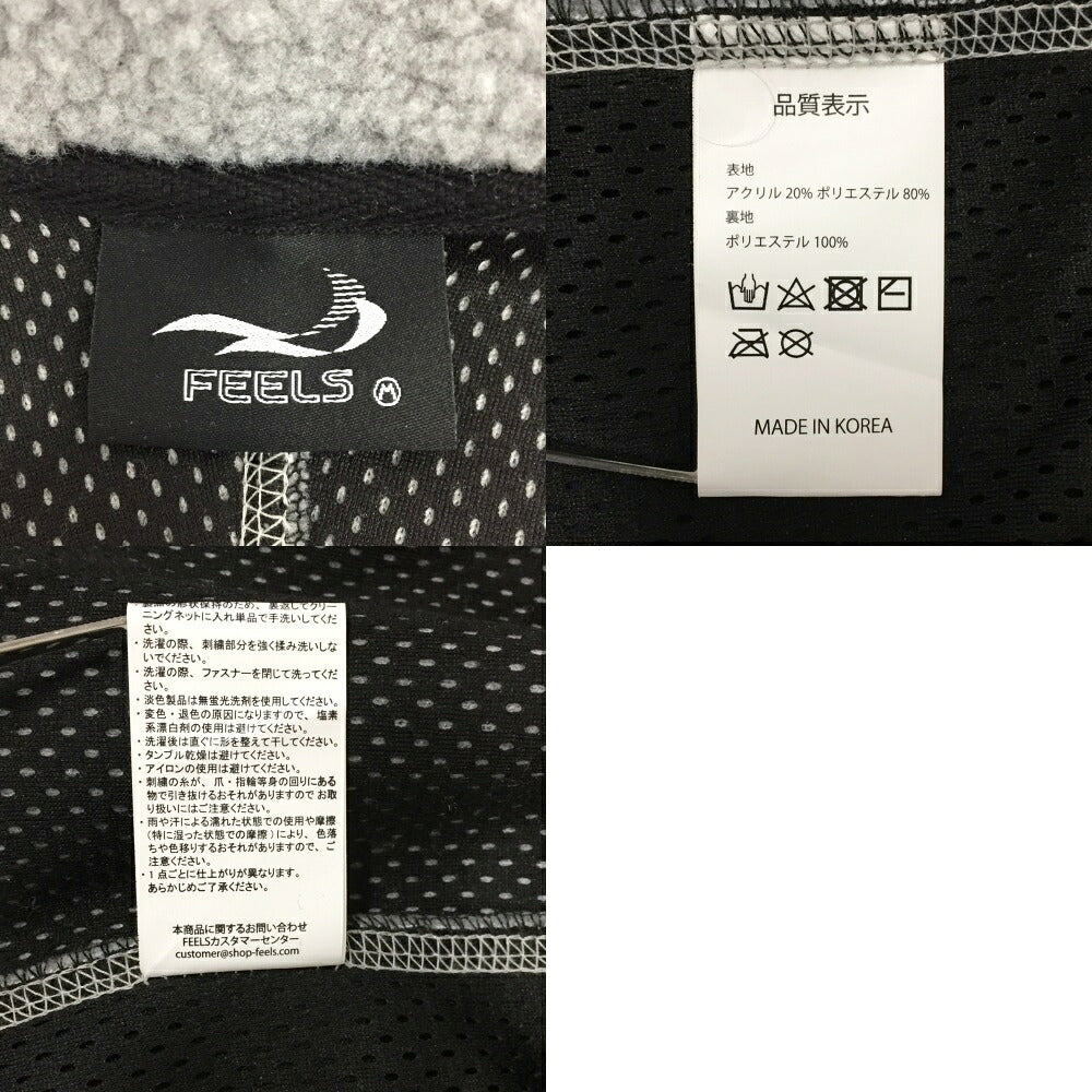 FEELS. Boa Fleece Zip Jacket Gray/Navy Size M