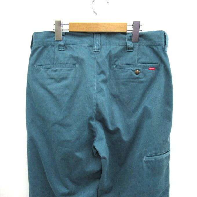 SUPREME 23AW Work Pants Green Size 32