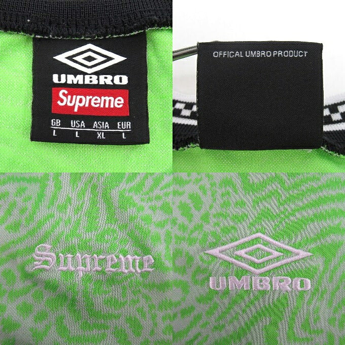 Supreme x Umbro 23SS Animal Print Soccer Jersey Green Size L