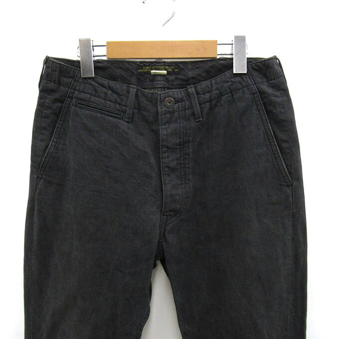 PHIGVEL Button Fly Cotton Pants Black Size 32