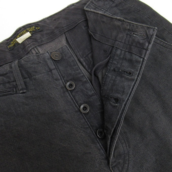 PHIGVEL Button Fly Cotton Pants Black Size 32