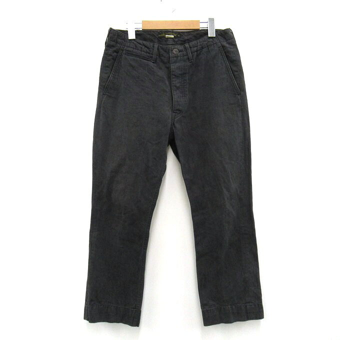 PHIGVEL Button Fly Cotton Pants Black Size 32