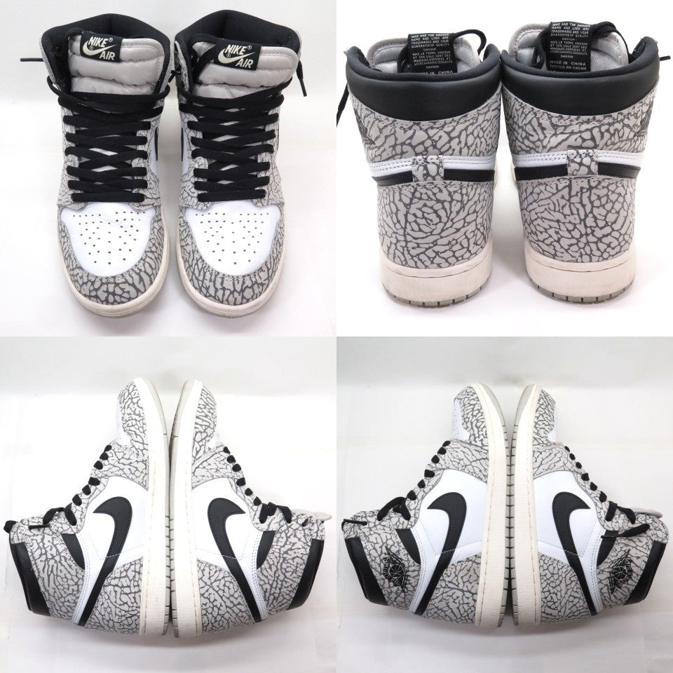 NIKE Air Jordan 1 Retro High OG Grey Muslin Sneakers