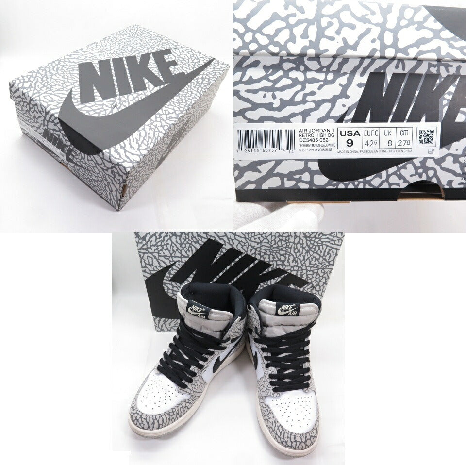 NIKE Air Jordan 1 Retro High OG Grey Muslin Sneakers