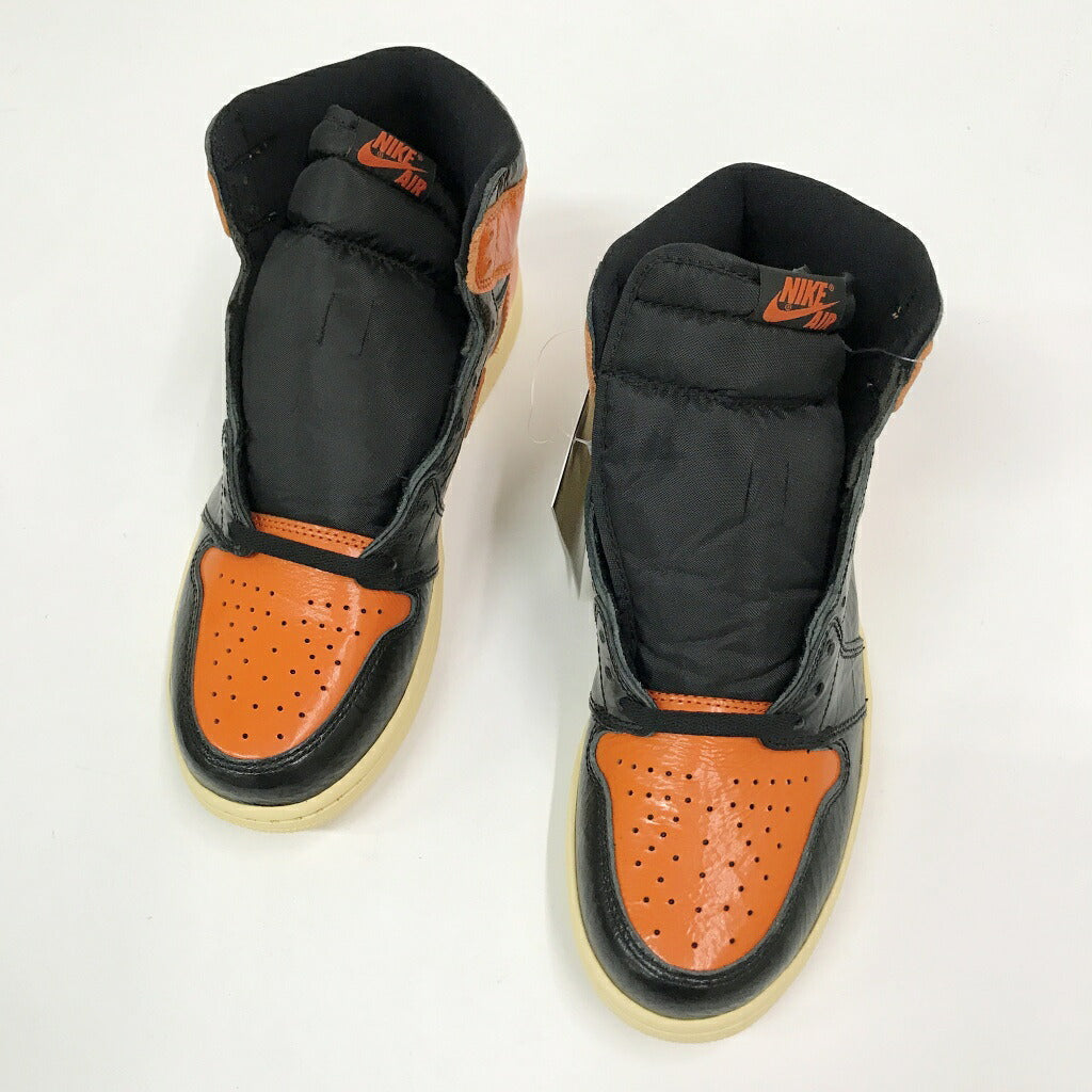 NIKE Air Jordan 1 High OG Orange Black Sneakers Size 27.5