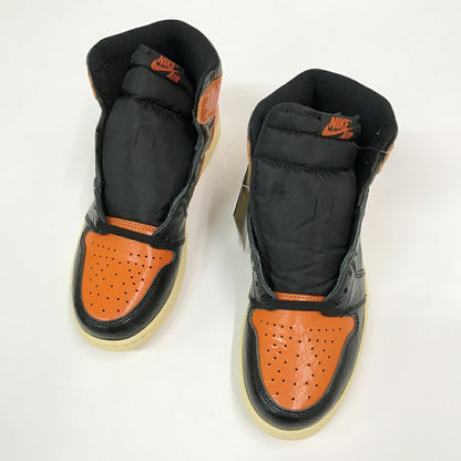 NIKE Air Jordan 1 High OG Orange Black Sneakers Size 27.5