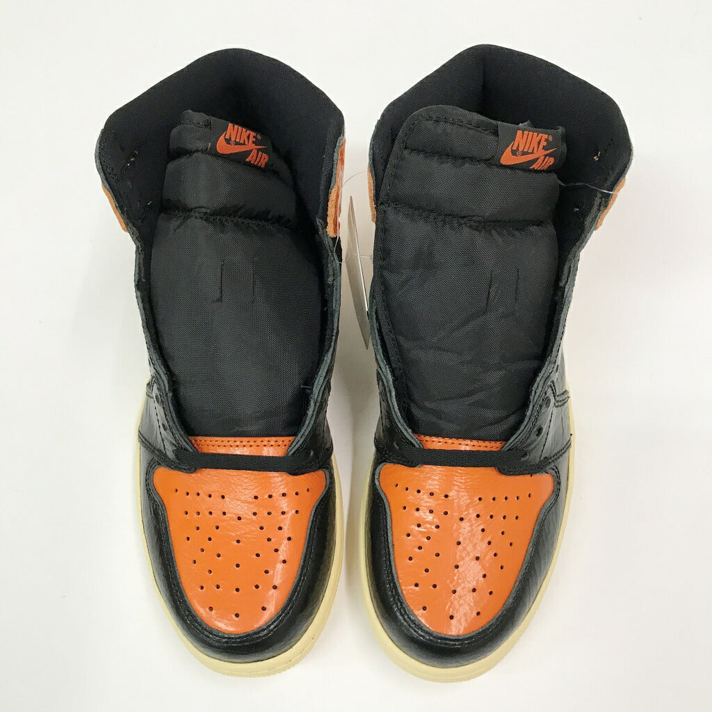 NIKE Air Jordan 1 High OG Orange Black Sneakers Size 27.5