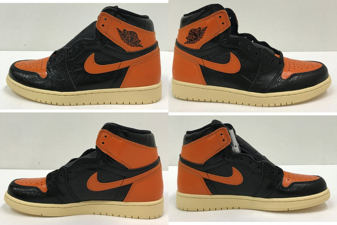 NIKE Air Jordan 1 High OG Orange Black Sneakers Size 27.5