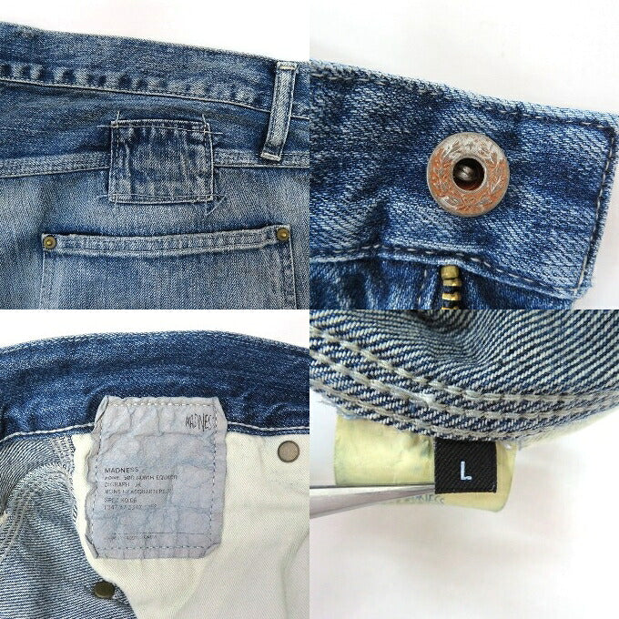MADNESS 24SS Aged Blue Denim Painter Pants Size L