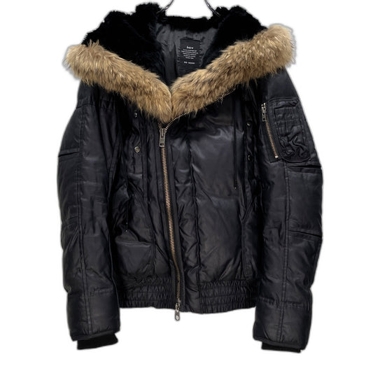 bajra N-2B Rabbit Raccoon Fur Liner Down Jacket Black Size M