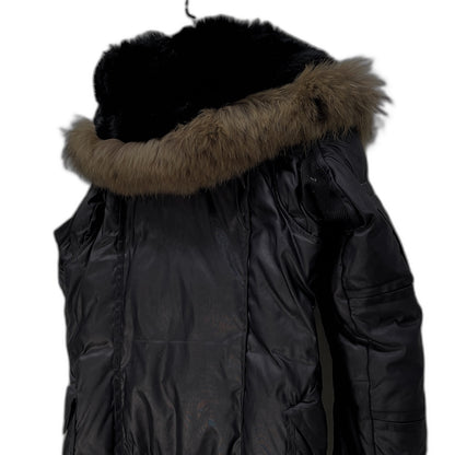 bajra N-2B Rabbit Raccoon Fur Liner Down Jacket Black Size M