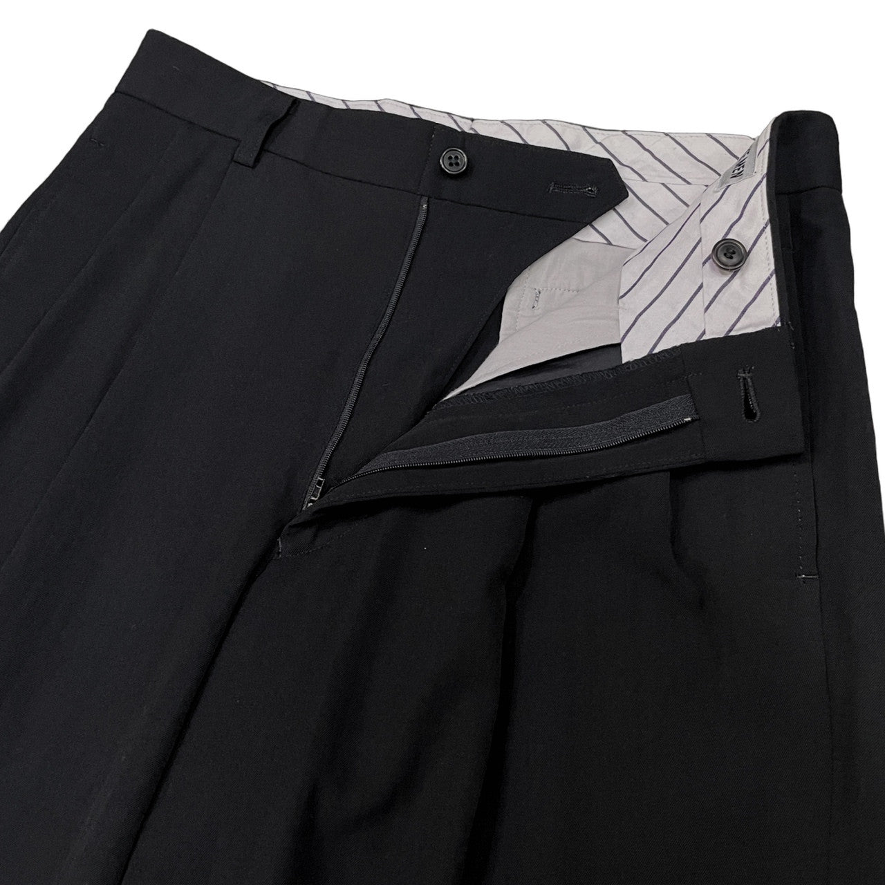 ISSEY MIYAKE MEN 96AW Wool Nylon Trousers Black Size M