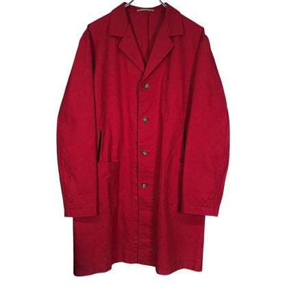 Y's for men Light Cotton Canvas Long Coat Red Size 3
