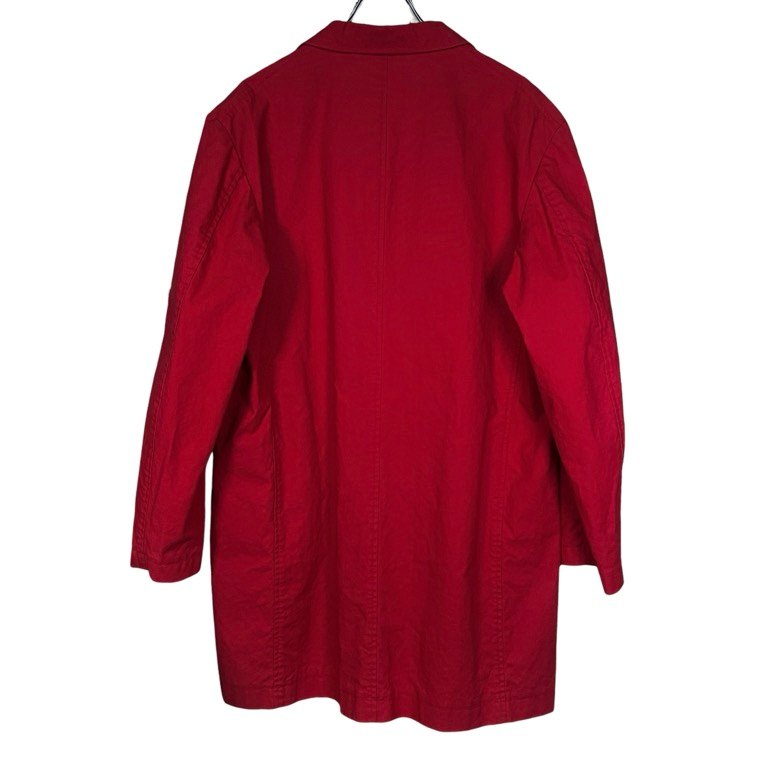 Y's for men Light Cotton Canvas Long Coat Red Size 3
