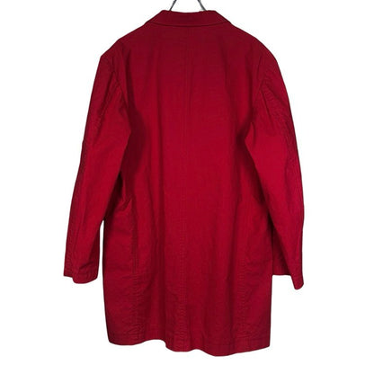 Y's for men Light Cotton Canvas Long Coat Red Size 3