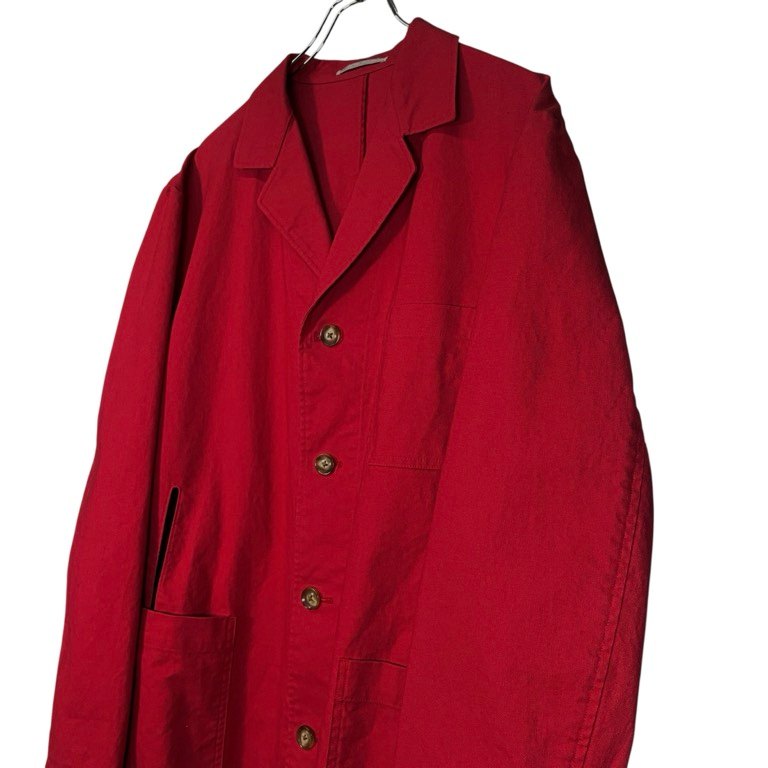 Y's for men Light Cotton Canvas Long Coat Red Size 3
