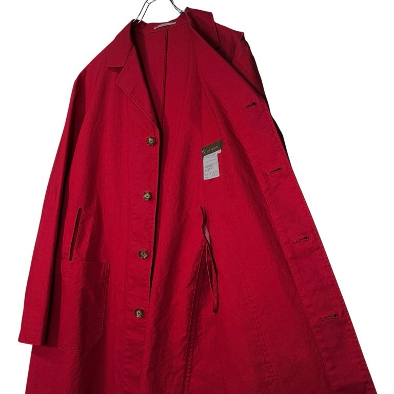 Y's for men Light Cotton Canvas Long Coat Red Size 3