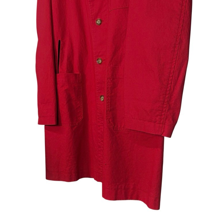 Y's for men Light Cotton Canvas Long Coat Red Size 3