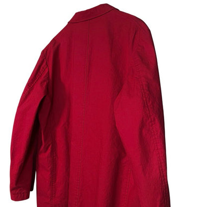 Y's for men Light Cotton Canvas Long Coat Red Size 3