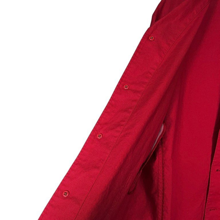 Y's for men Light Cotton Canvas Long Coat Red Size 3