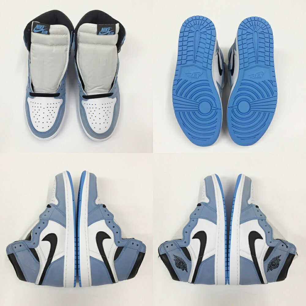 NIKE Air Jordan 1 High OG White Black Blue Sneakers Size 10