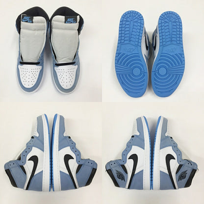 NIKE Air Jordan 1 High OG White Black Blue Sneakers Size 10